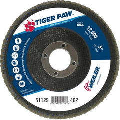 5″ Tiger Paw Abrasive Flap Disc, Flat, Phenolic Backing, 40Z, 7/8″ Arbor Hole - A1 Tooling