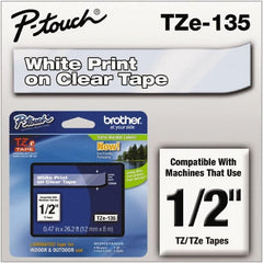 Brother - 1/2" Wide x 314.4" Long, Clear Plastic/Paper Tape Cassette - For Label Maker - A1 Tooling