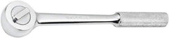 SK - 1/2" Drive Round Head Ratchet - Full Polish Chrome Finish, 15" OAL, 50 Gear Teeth, Full Polished Knurled Handle, Reversible Head - A1 Tooling