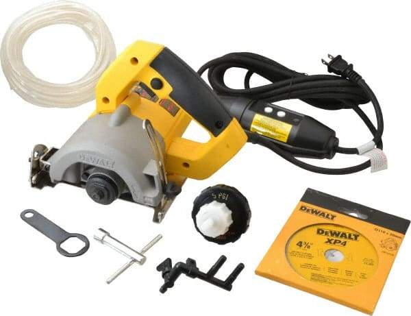 DeWALT - 4-3/8" Blade Diam, Tile Saw - 13,000 RPM, 120 Volts, 10.8 Amps, 20mm Arbor - A1 Tooling