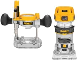 DeWALT - 16,000 to 27,000 RPM, 1.25 HP, 7 Amp, Fixed and Plunge Combination Electric Router - 115 Volts, 1/4 Inch Collet - A1 Tooling