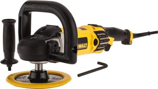 DeWALT - 7" Pad Diam, 600 & 3,500 RPM, Handheld Electric Polisher - 5/8-11" Spindle Thread, 12 Amps, 115 Volts - A1 Tooling