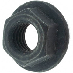 Value Collection - M5x0.08, 11.8mm Flange Diam, 8mm Across Flats, Flange Nut - Grade Grade 9 Steel, Black Finish - A1 Tooling