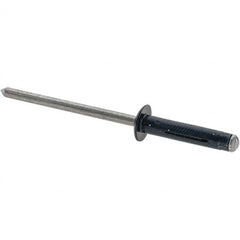 Made in USA - Large Flange Head Aluminum Peel Blind Rivet - Steel Mandrel, 0.039" to 3/8" Grip, 0.313" Head Diam, 0.156" Max Hole Diam, 0.717" Length Under Head, - A1 Tooling