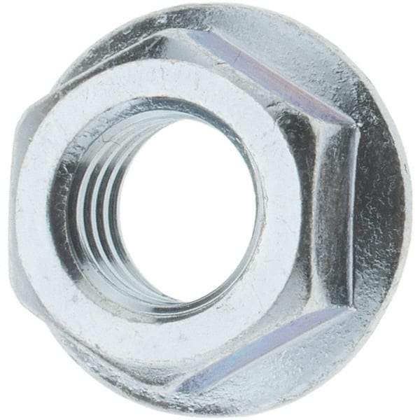 Value Collection - 3/8-16, 3/4" Flange Diam, Serrated Flange Nut - Grade Grade 2 Steel, Zinc-Plated Finish, 0.347" Flange Height - A1 Tooling