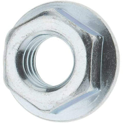 Value Collection - 5/16-18, 0.68" Flange Diam, Serrated Flange Nut - Grade Grade 2 Steel, Zinc-Plated Finish, 0.283" Flange Height - A1 Tooling