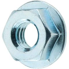 Value Collection - 1/4-20, 19/32" Flange Diam, Serrated Flange Nut - Grade Grade 2 Steel, Zinc-Plated Finish, 0.236" Flange Height - A1 Tooling