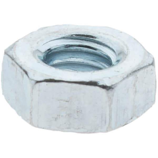 Value Collection - M4x0.70 Metric Coarse Steel Right Hand Hex Nut - 7mm Across Flats, 3.2mm High, Zinc Clear Finish - A1 Tooling