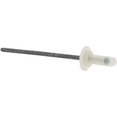 Value Collection - Large Flange Head Aluminum Closed End Sealing Blind Rivet - Steel Mandrel, 0.157" to 0.312" Grip, 1/4" Head Diam, 0.126" Max Hole Diam, 0.374" Length Under Head, - A1 Tooling