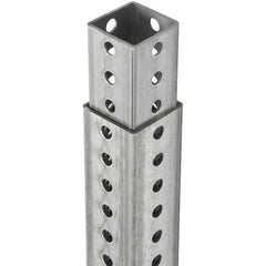 TAPCO - 4' High, Galvanized Traffic Sign Post - Steel, 7/16" Hole Diam, Silver - A1 Tooling