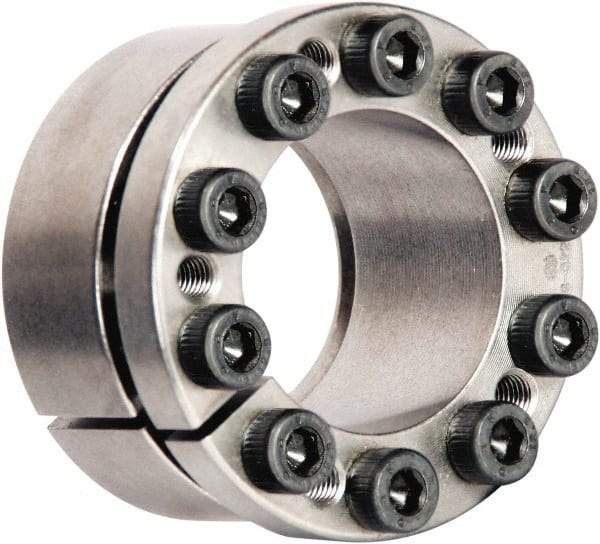 Climax Metal Products - M5 Thread, 24mm Bore Diam, 1-11/16" OD, Shaft Locking Device - 8 Screws, 7,037 Lb Axial Load, 1-7/8" OAW, 0.591" Thrust Ring Width, 3,324 Ft/Lb Max Torque - A1 Tooling