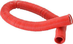 PRO-SOURCE - 1/8" ID, 1/8 Thread, 50' Long, Red Nylon Coiled & Self Storing Hose - 386 Max psi, No Fittings - A1 Tooling