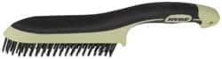 Hyde Tools - 1-1/8 Inch Trim Length Steel Scratch Brush - 6" Brush Length, 11-3/4" OAL, 1-1/8" Trim Length, Plastic with Rubber Overmold Ergonomic Handle - A1 Tooling