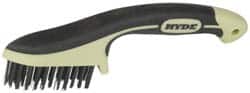 Hyde Tools - 1-1/8 Inch Trim Length Steel Scratch Brush - 3-1/4" Brush Length, 8-3/4" OAL, 1-1/8" Trim Length, Plastic with Rubber Overmold Ergonomic Handle - A1 Tooling