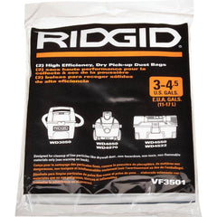 Ridgid - Vacuum Cleaner Filters Vacuum Type: Wet/Dry Vacuum Filter Type: Bag - A1 Tooling