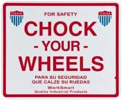 Value Collection - "Chock Your Wheels", Aluminum Safety Sign - Use for Accident Prevention - A1 Tooling