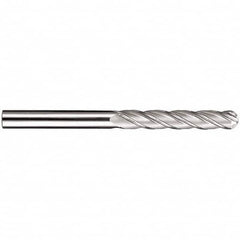 SGS - 5/16" Diam, 1-5/8" LOC, 4 Flute Solid Carbide Ball End Mill - TiN Finish, Single End, 4" OAL, 5/16" Shank Diam, Spiral Flute - A1 Tooling