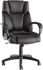 ALERA - 28-3/8" High Office/Managerial/Executive Chair - 21" Wide x 20" Deep, Soft Leather Seat, Black - A1 Tooling