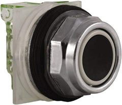 Schneider Electric - 30mm Mount Hole, Flush, Pushbutton Switch with Contact Block - Octagon, Black Pushbutton, Momentary (MO) - A1 Tooling