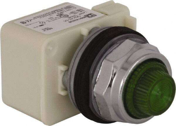 Schneider Electric - 120 V Green Lens Incandescent Pilot Light - Round Lens, Screw Clamp Connector - A1 Tooling