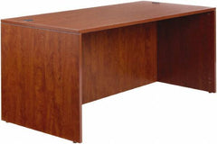 ALERA - Woodgrain Laminate Desk Shell - 65" Wide x 29-1/2" Deep x 29-5/8" High, Medium Cherry - A1 Tooling