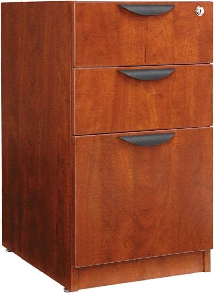 ALERA - 15-5/8" Wide x 28-1/2" High x 28-1/2" Deep, 3 Drawer Full Pedestal - Woodgrain Laminate, Cherry - A1 Tooling