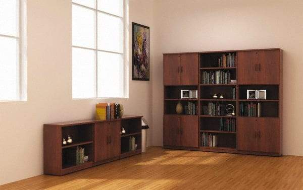 ALERA - 6 Shelf, 80-3/8" High x 31-3/4" Wide Bookcase - 14" Deep, Woodgrain Laminate, Medium Cherry - A1 Tooling