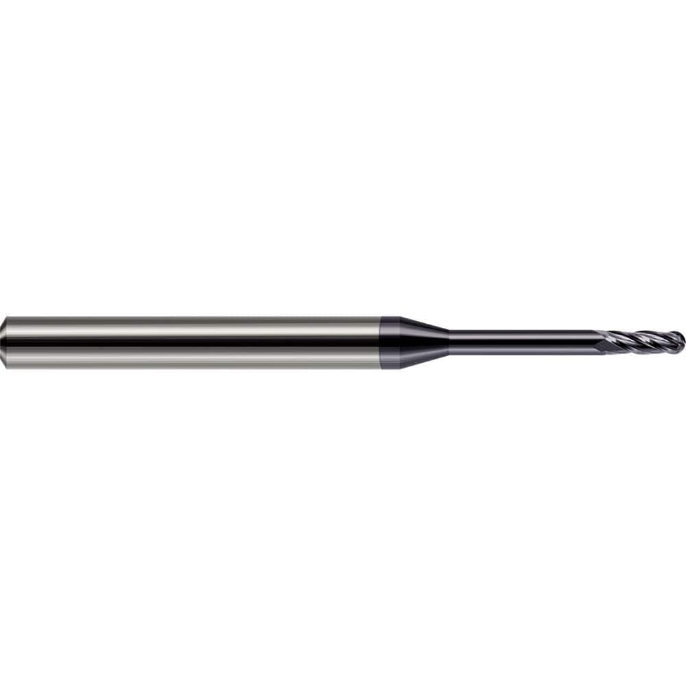 Harvey Tool - 1/32" Diam, 3/32" LOC, 4 Flute Solid Carbide Ball End Mill - Exact Industrial Supply