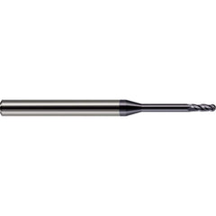 Harvey Tool - 1/32" Diam, 3/32" LOC, 4 Flute Solid Carbide Ball End Mill - Exact Industrial Supply