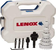 Lenox - 15 Piece, 7/8" to 2-1/2" Saw Diam, Electrician's Hole Saw Kit - Carbide-Tipped, Toothed Edge, Includes 6 Hole Saws - A1 Tooling