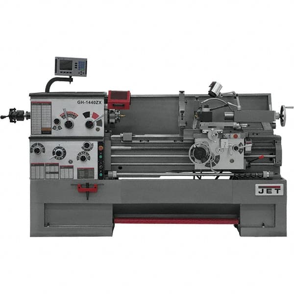 Jet - 14" Swing, 40" Between Centers, 230 Volt, Triple Phase Engine Lathe - 7MT Taper, 7-1/2 hp, 42 to 1,800 RPM, 3-1/8" Bore Diam, 30" Deep x 58" High x 77-1/2" Long - A1 Tooling