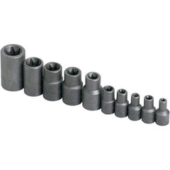 SK - 1/4" Drive Standard Socket Set - E4 to E18 Torx, Torx Measurement Standard - A1 Tooling