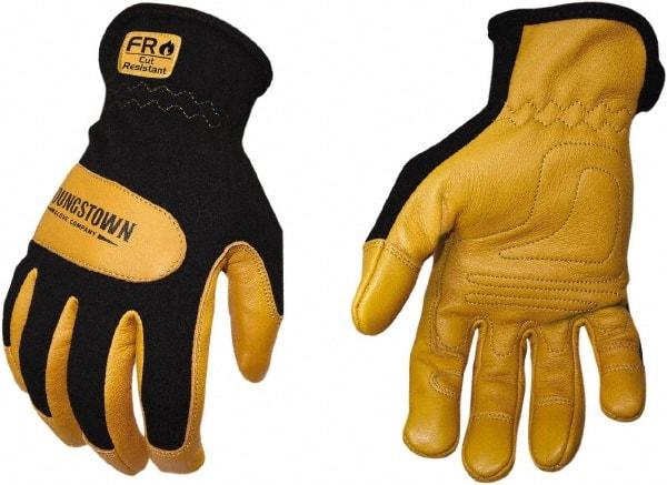 Youngstown - Size XL, Leather or Synthetic Leather, Arc Flash & Flame Resistant Gloves - Kevlar Lined, 12 cal/Sq cm Max Arc Protection, HRC 2, ANSI Cut Level 3, NFPA70E & ASTM F2302 - A1 Tooling