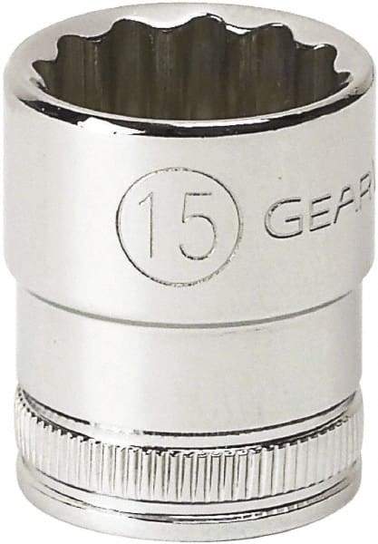 GearWrench - 3/8" Drive, Standard Hand Socket - 12 Points, 0.984" OAL, Alloy Steel, Full Polish Finish - A1 Tooling