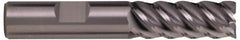 Kennametal - 1/2", 6 Flute, Single End, Solid Carbide, 0.032" Corner Radius End Mill - 4" OAL, 20° Helix, Right Hand Flute, 0.027" LOC, Right Hand Cut, 1-1/2" Extended Reach - A1 Tooling