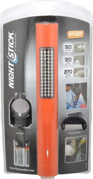 Bayco - White LED Bulb, 270 Lumens, Industrial/Tactical Flashlight - Orange Plastic Body, 4 AA Alkaline Batteries Included - A1 Tooling