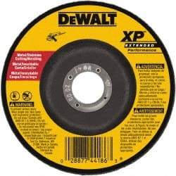 DeWALT - 24 Grit, 6" Wheel Diam, 3/32" Wheel Thickness, 7/8" Arbor Hole, Type 27 Depressed Center Wheel - Zirconia Alumina, Resinoid Bond, 10,100 Max RPM - A1 Tooling