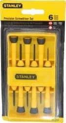 Stanley - 6 Piece Phillips & Slotted Screwdriver Set - Bit Sizes: Philips #0 - A1 Tooling