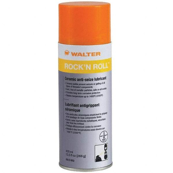 WALTER Surface Technologies - 10.6 oz Aerosol General Purpose Anti-Seize Lubricant - Metal Free, 2,500°F, White, Food Grade, Water Resistant - A1 Tooling