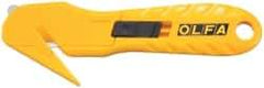 Olfa - Retractable Utility Knife - 1.58" High Carbon Tool Steel Blade, Yellow Nylon-6 Polyamide Handle, 1 Blade Included - A1 Tooling