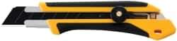 Olfa - Snap Utility Knife - 4.96" High Carbon Tool Steel Blade, Yellow & Black Elastomer & Fiber Reinforced Polymer Handle, 1 Blade Included - A1 Tooling