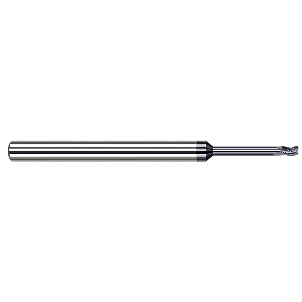 Harvey Tool - Corner Radius & Corner Chamfer End Mills; Mill Diameter (Inch): 1/16 ; Mill Diameter (Decimal Inch): 0.0620 ; End Type: Corner Radius ; Corner Radius (Decimal Inch): 0.0100 ; Number of Flutes: 3 ; Material: Solid Carbide