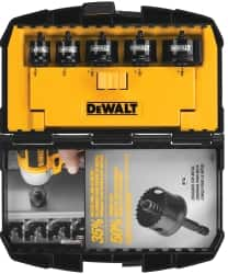 DeWALT - 5 Piece, 3" to 1-3/8" Saw Diam, Impact Rated Hole Saw Kit - Bi-Metal, Toothed Edge, Includes 5 Hole Saws - A1 Tooling