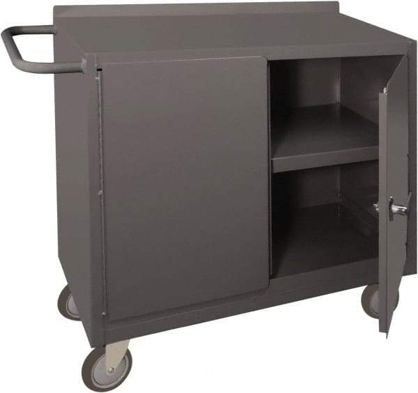 Durham - 1,200 Lb Capacity, 18" Wide x 36" Long x 39-3/4" High Mobile Cart - 2 Door, 1 Shelf, Steel, 2 Rigid/2 Swivel Casters - A1 Tooling