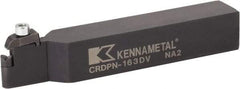 Kennametal - CRDP, Neutral Cut, 0° Lead Angle, 1-1/4" Shank Height x 1-1/4" Shank Width, Neutral Rake Indexable Turning Toolholder - 6" OAL, R..V45 Insert Compatibility, Series V-Bottom Round - A1 Tooling