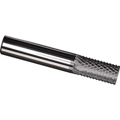 Made in USA - 1/4" Diam, 1" LOC, Plain End, Solid Carbide Diamond Pattern Router Bit - Right Hand Cut, 3" OAL, 1/4" Shank Diam, Use on Carbon & Honeycomb, Carbon Fiber, Composite, Fiberglass, Graphite - A1 Tooling