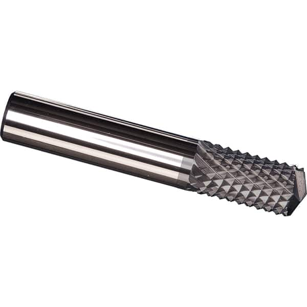 Made in USA - 1/4" Diam, 3/4" LOC, Drill Point End, Solid Carbide Diamond Pattern Router Bit - Right Hand Cut, 2" OAL, 1/4" Shank Diam, Use on Carbon & Honeycomb, Carbon Fiber, Composite, Fiberglass, Graphite - A1 Tooling