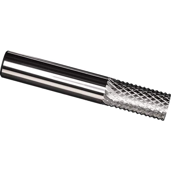 Made in USA - 1/4" Diam, 3/4" LOC, Plain End, Solid Carbide Diamond Pattern Router Bit - Right Hand Cut, 2-1/2" OAL, 1/4" Shank Diam, Use on Carbon & Honeycomb, Carbon Fiber, Composite, Fiberglass, Graphite - A1 Tooling