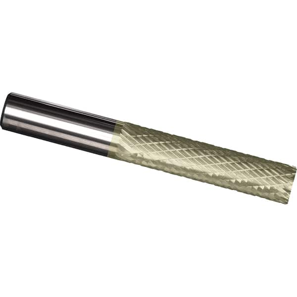 Made in USA - 1/2" Diam, 1" LOC, Plain End, Solid Carbide Diamond Pattern Router Bit - Right Hand Cut, 3" OAL, 1/2" Shank Diam, Use on Cast Iron, Stainless, Steel, Titanium - A1 Tooling