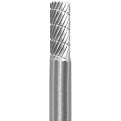 Made in USA - 1/4" Cut Diam, 1/4" Shank Diam, Cylinder Head Fastmill Cut Burr - Carbide, 5/8" LOC, 2" OAL - A1 Tooling